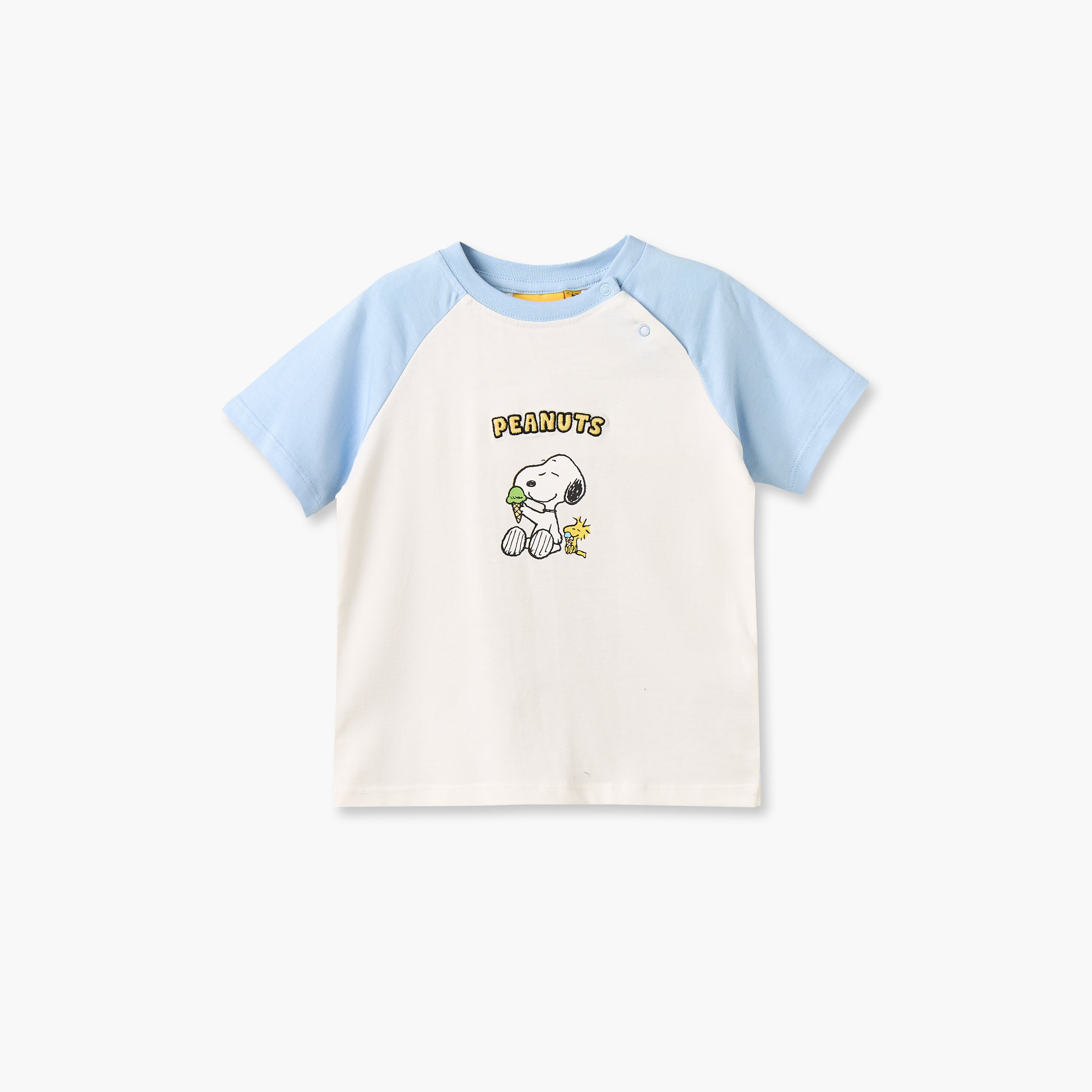 Crew Neck Short Sleeves T-shirt and Shorts Set with Snoopy Print