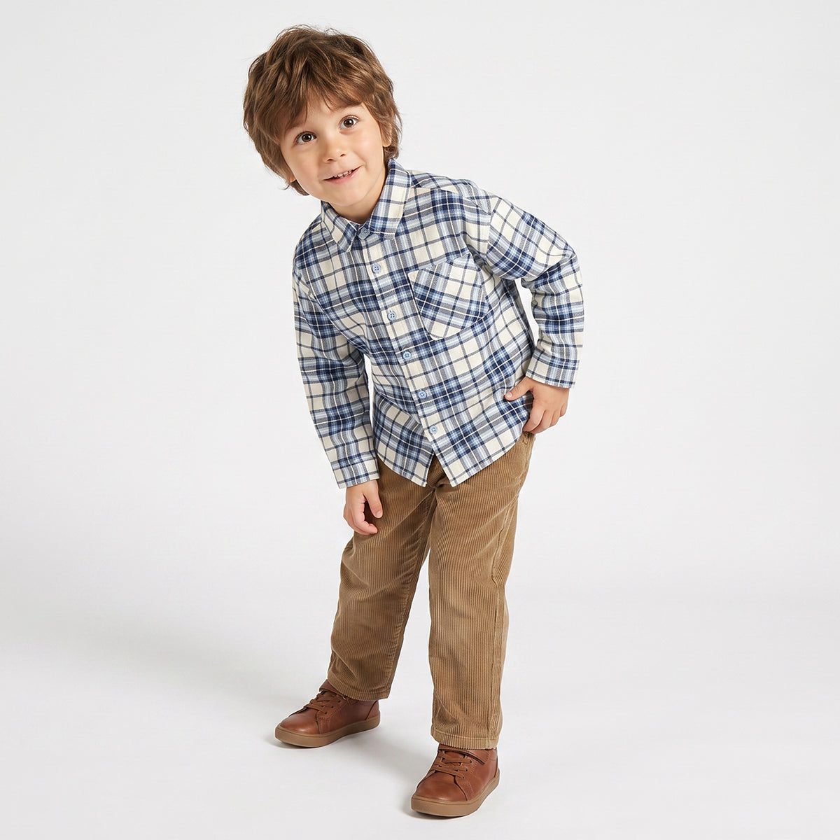Juniors Long Sleeves Shirt with Checks
