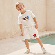 Crew Neck Short Sleeves T-shirt and Shorts Set with Marvel Print-undefined-image-1