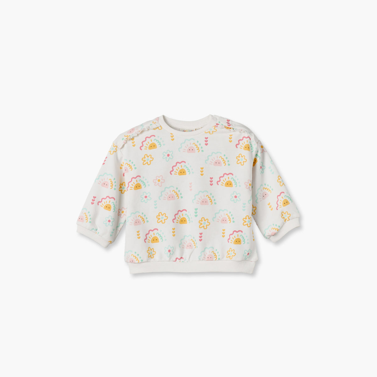 Juniors Sun Print Sweatshirt with Long Sleeves