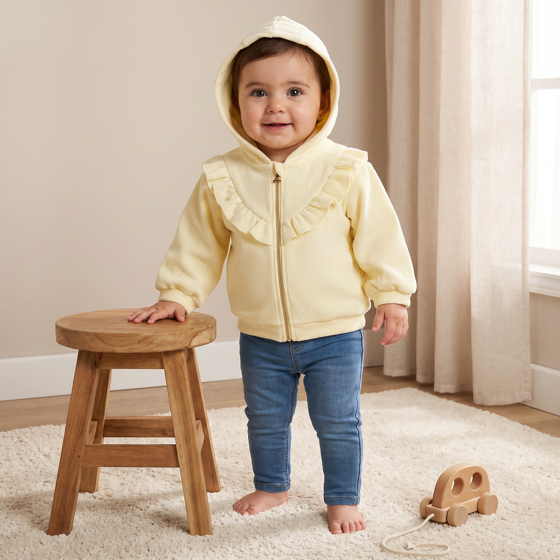 Juniors Hooded Sweatshirt with Long Sleeves