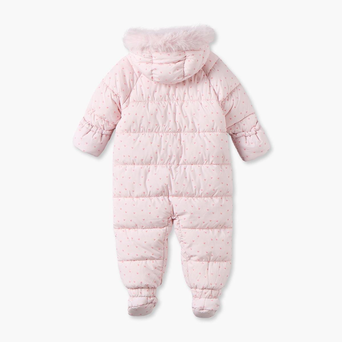 Juniors Hooded Long Sleeves Coverall with Heart Print