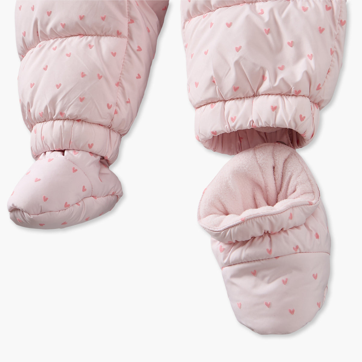 Juniors Hooded Long Sleeves Coverall with Heart Print