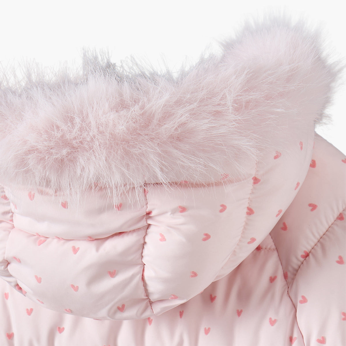 Juniors Hooded Long Sleeves Coverall with Heart Print