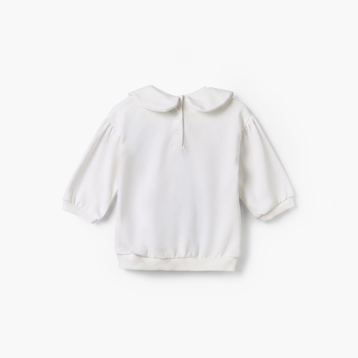 Juniors Peter Pan Collar Long Sleeves Sweatshirt and Pants Set with Butterfly Applique