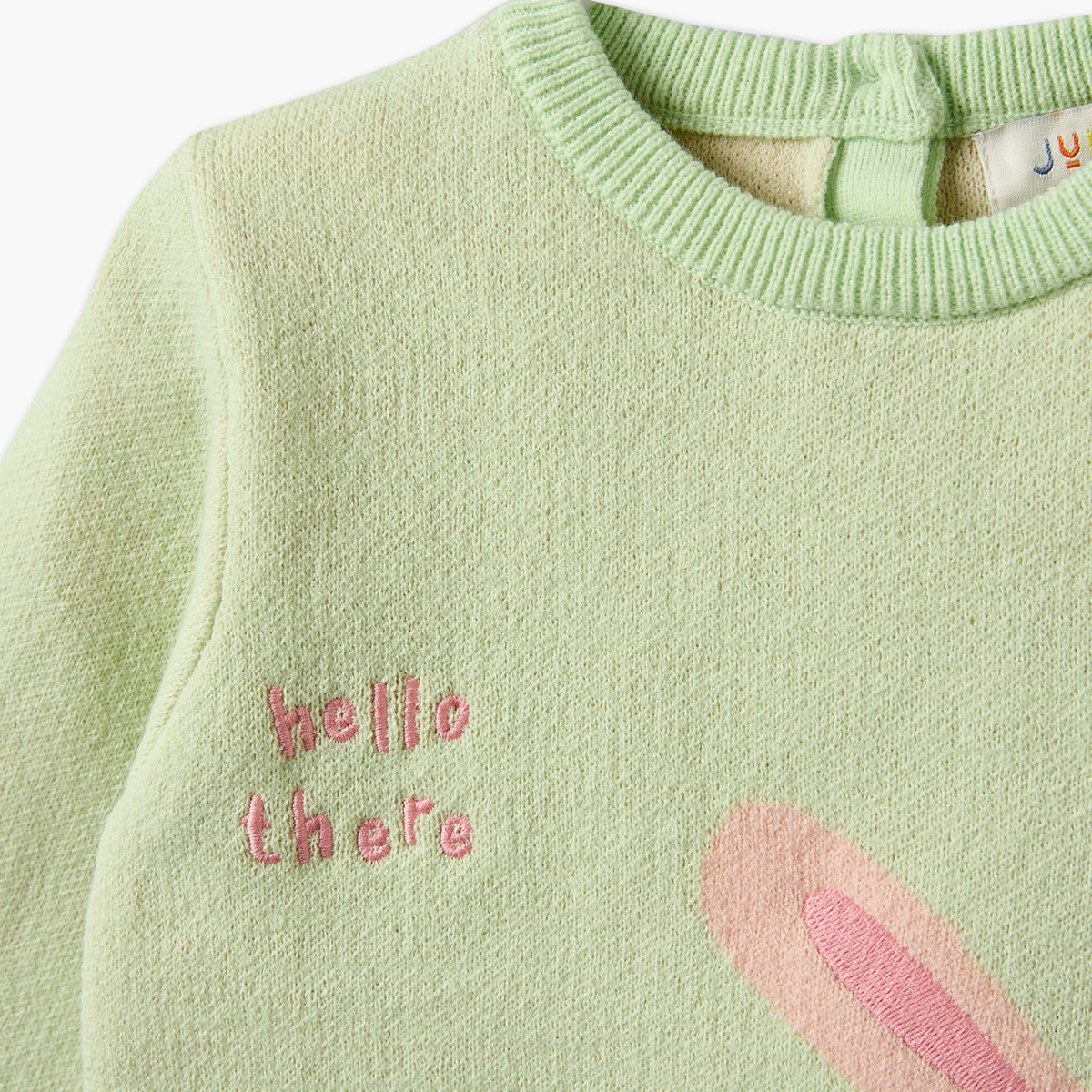 Juniors Crew Neck Long Sleeves Sweater and Pants Set with Bunny Motif