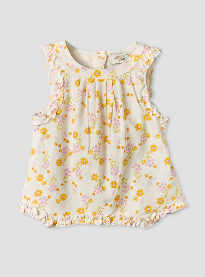 Juniors Round Neck Sleeveless Top and Pants Set with Floral Print-baby-girls-clothing-setsandcoords-image-3