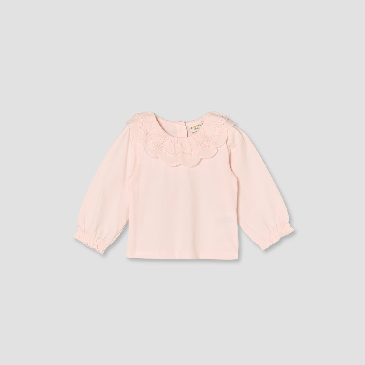 Juniors Round Neck Long Sleeves Top and Jeans Set with Embroidery
