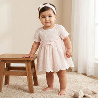 Giggles Square Neck Short Sleeves Knee Length A-line Dress with Headband-undefined-image-1