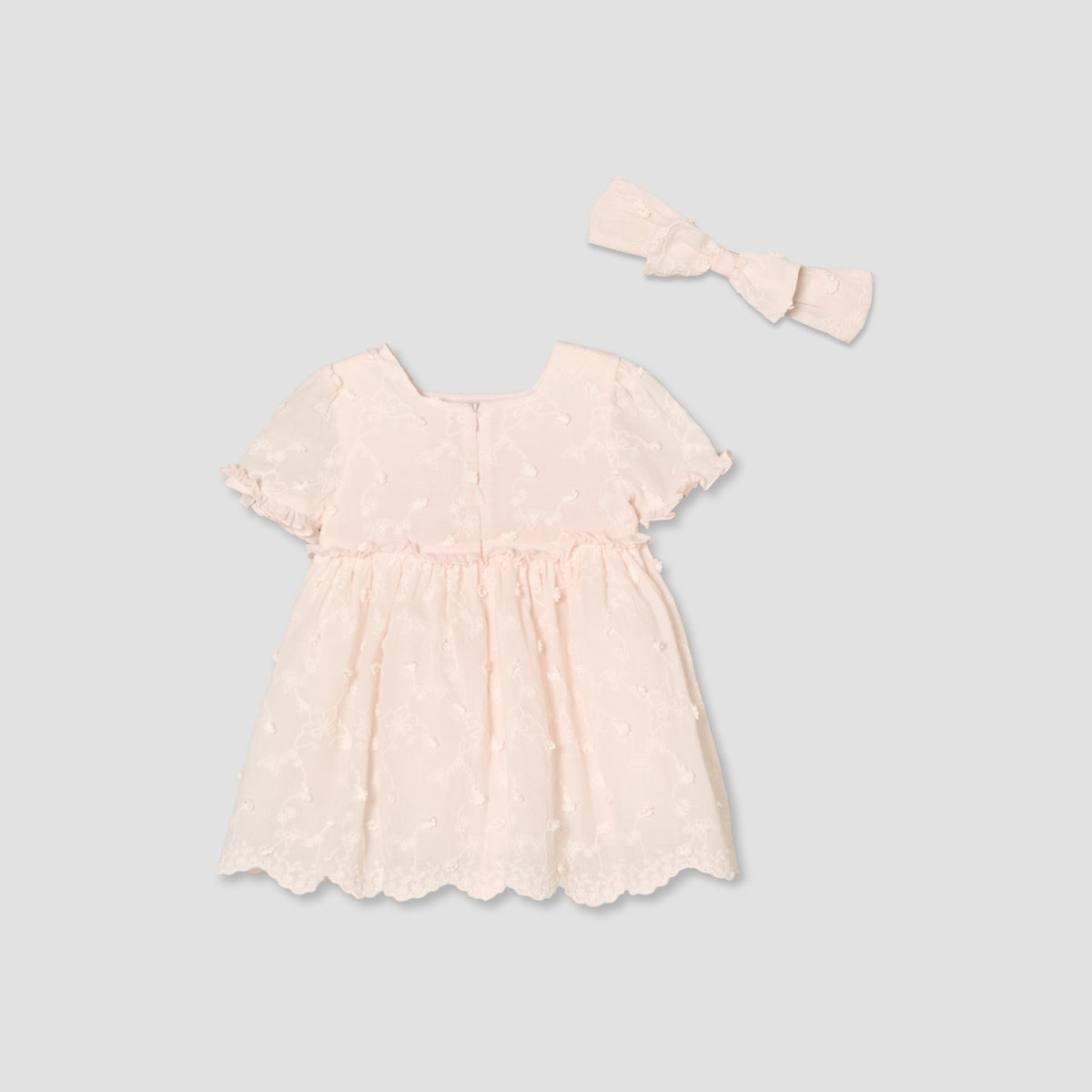 Giggles Square Neck Short Sleeves Knee Length A-line Dress with Headband