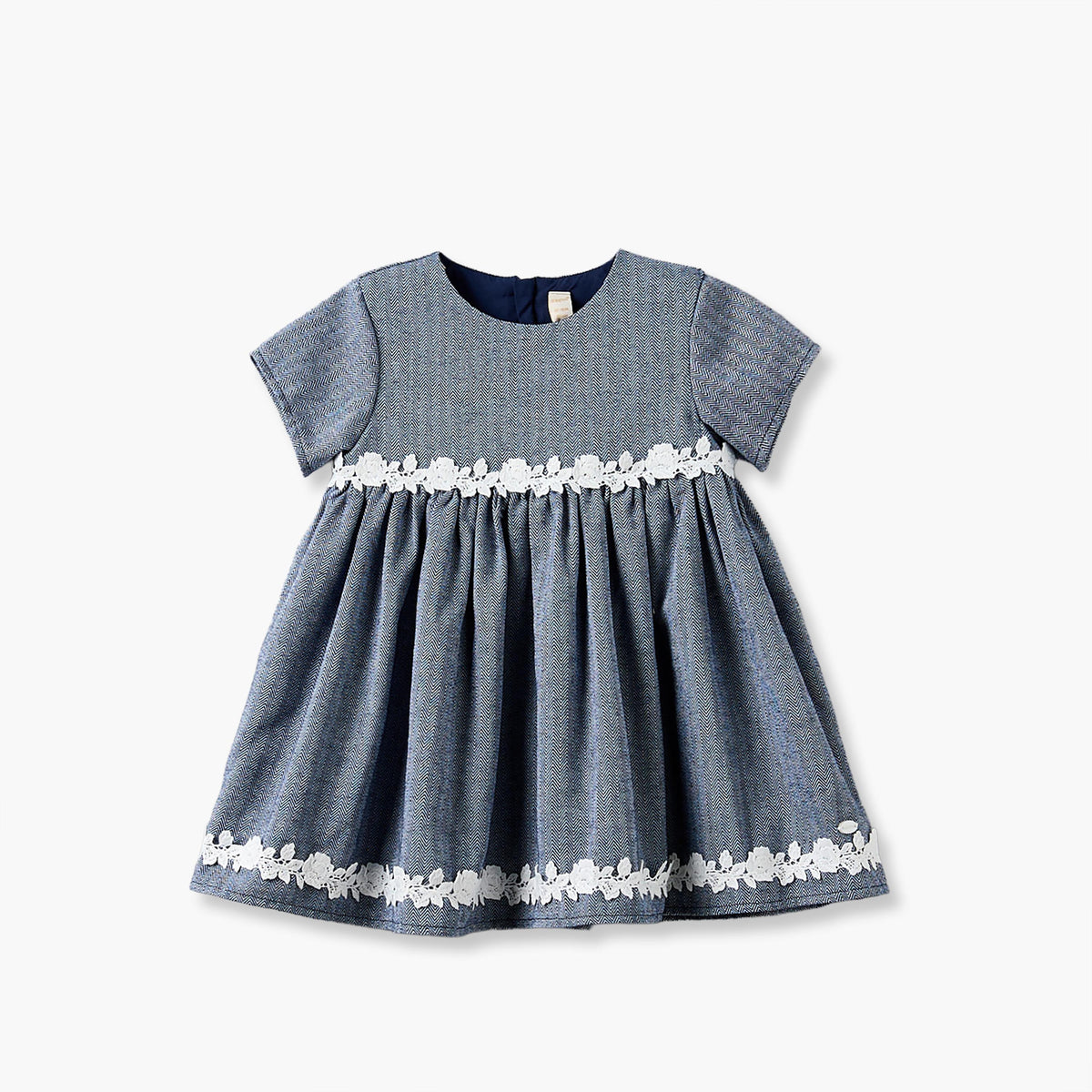 Set of 3 Giggles Round Neck Short Sleeves Knee Length Dress with Shrug and Tights