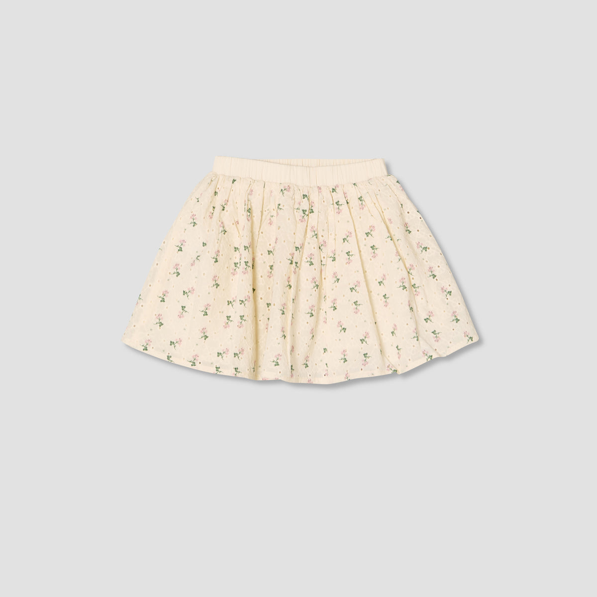 Giggles Collared Short Sleeves Shirt and Skirt Set with Floral Print