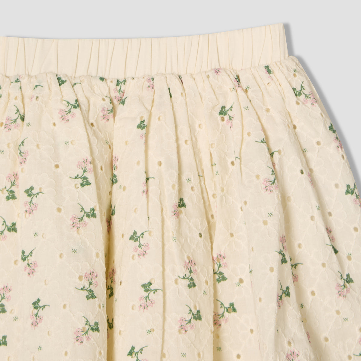Giggles Collared Short Sleeves Shirt and Skirt Set with Floral Print