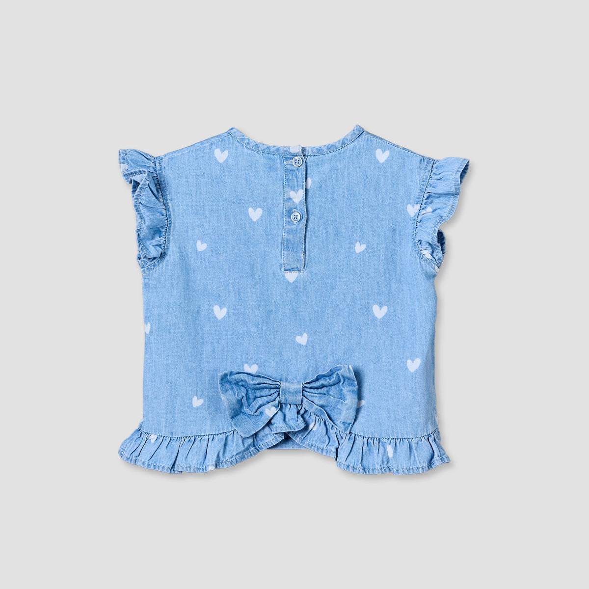 Disney Round Neck Sleeveless Denim Top and Wide Leg Pants Set with Minnie Mouse Applique