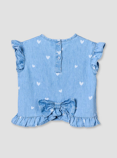 Disney Round Neck Sleeveless Denim Top and Wide Leg Pants Set with Minnie Mouse Applique-baby-girls-clothing-setsandcoords-image-4