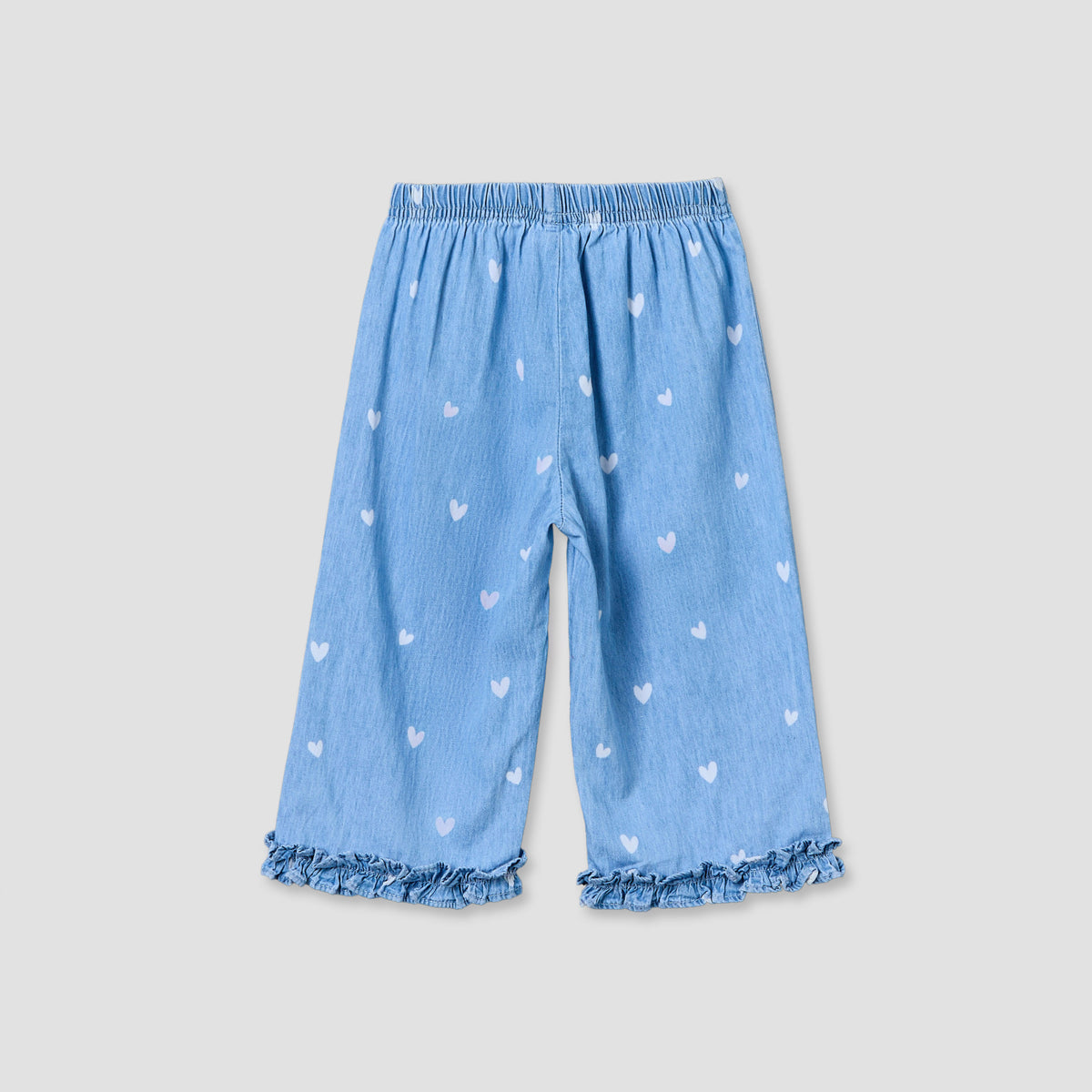 Disney Round Neck Sleeveless Denim Top and Wide Leg Pants Set with Minnie Mouse Applique