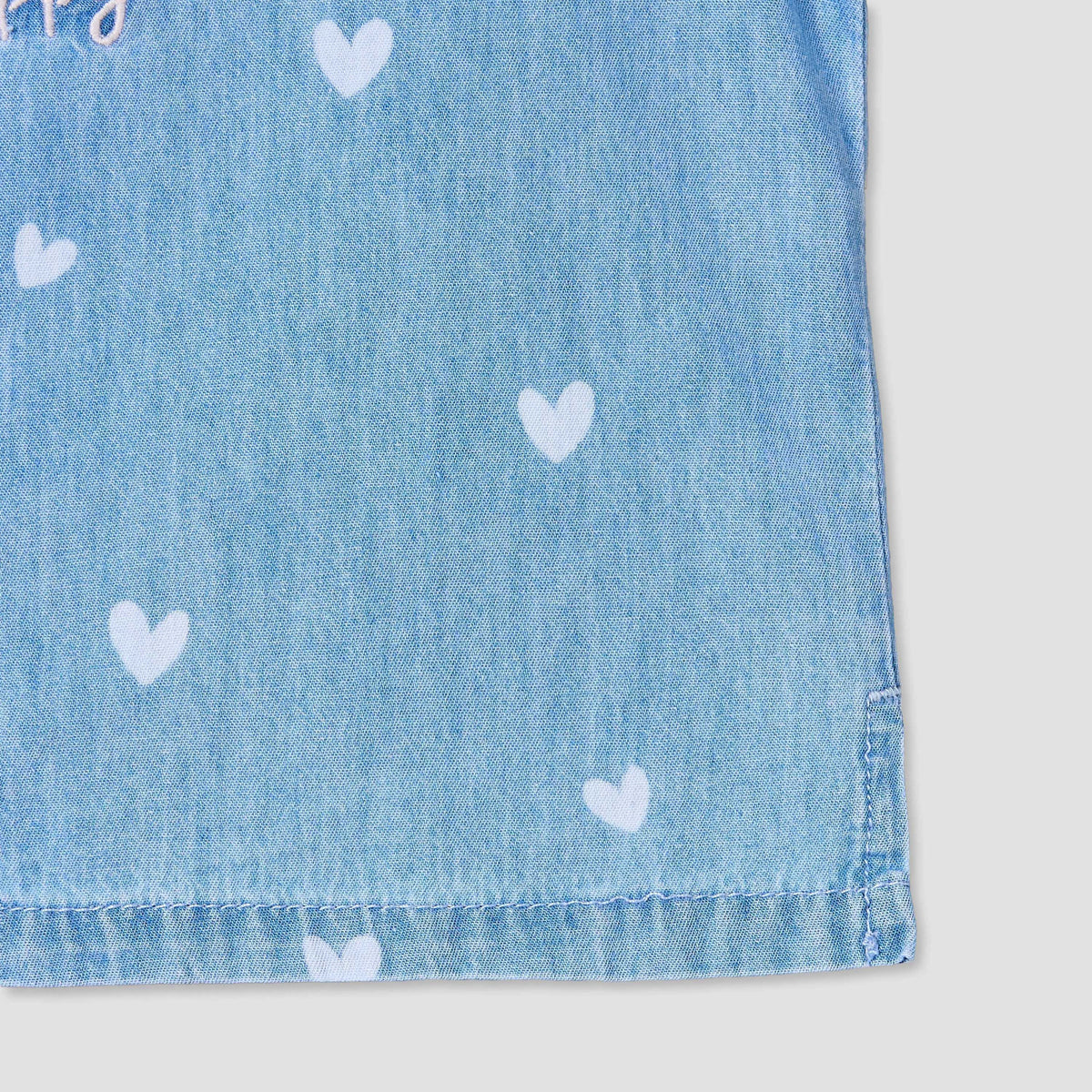 Disney Round Neck Sleeveless Denim Top and Wide Leg Pants Set with Minnie Mouse Applique