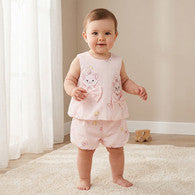 Disney Round Neck Sleeveless Top and Shorts Set with Marie Print-undefined-image-1