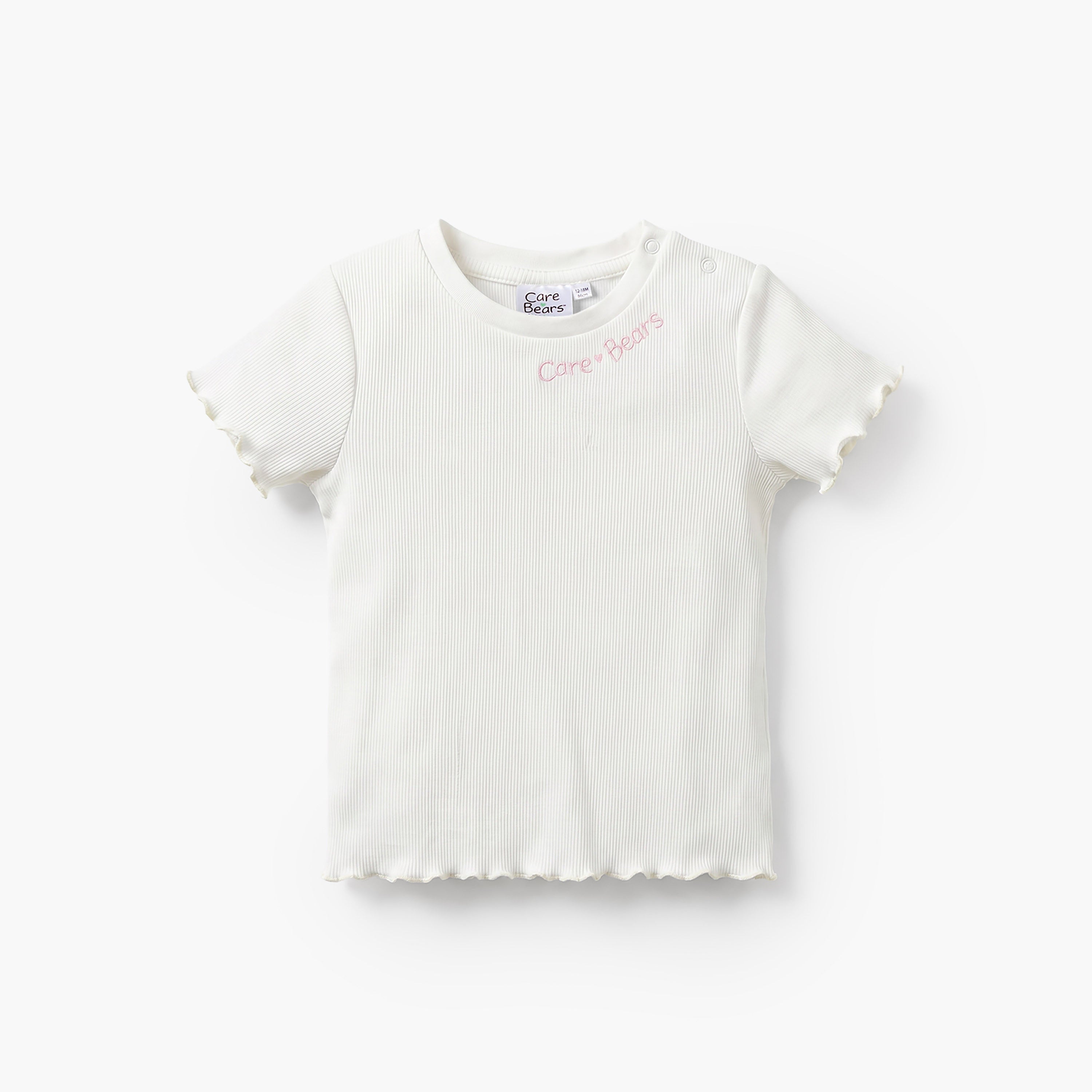 Cloud Co Crew Neck Short Sleeves T-shirt and Dungaree Set with Care Bears Print