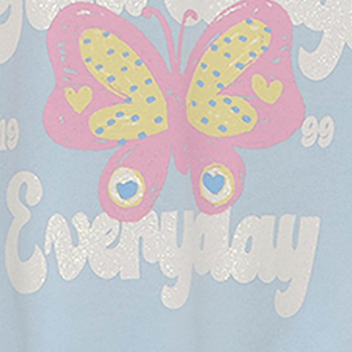 Juniors Butterfly Print Sweatshirt with Long Sleeves