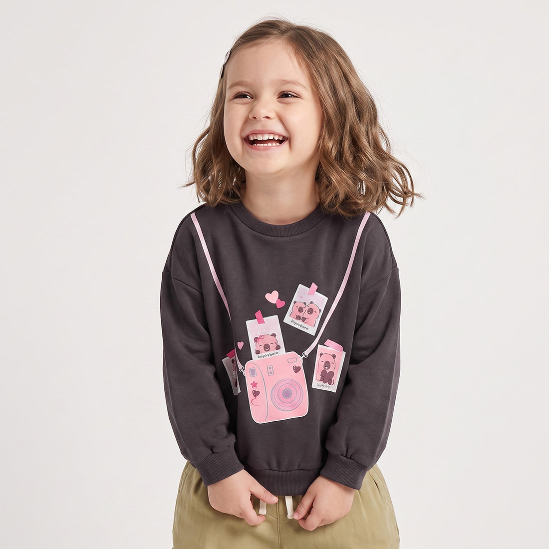 Juniors Slogan Print Sweatshirt with Long Sleeves