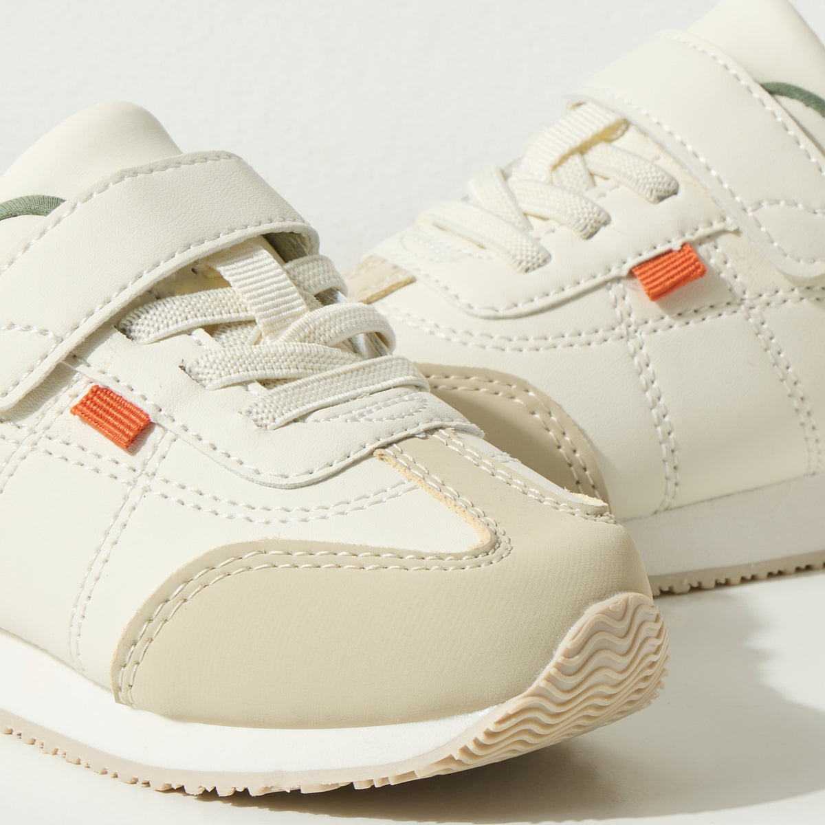 Colourblock Sneakers with Hook and Loop Closure