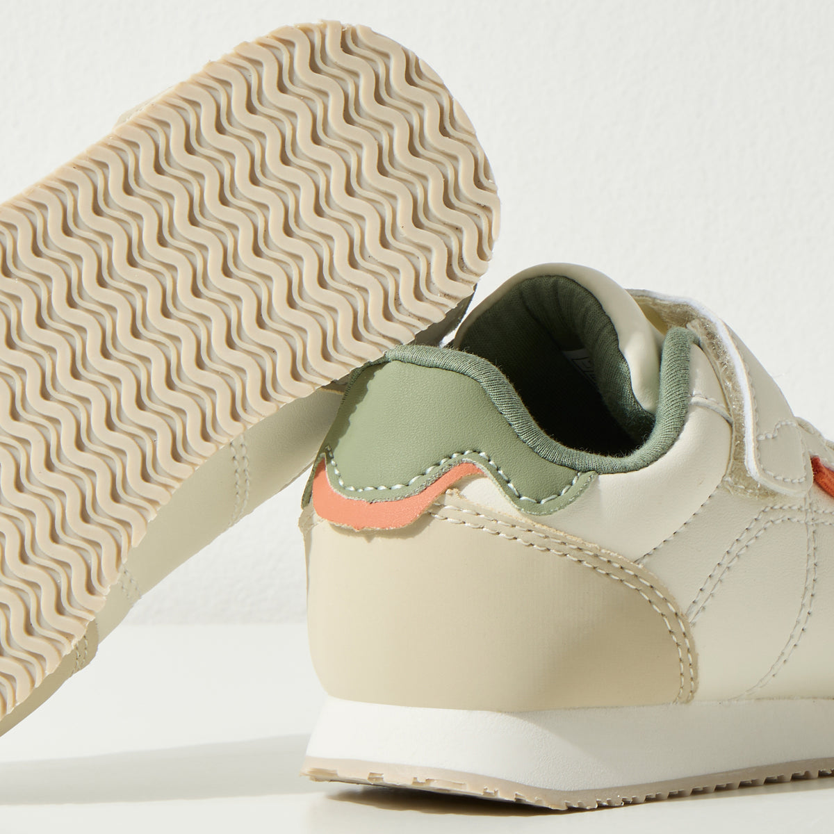 Colourblock Sneakers with Hook and Loop Closure