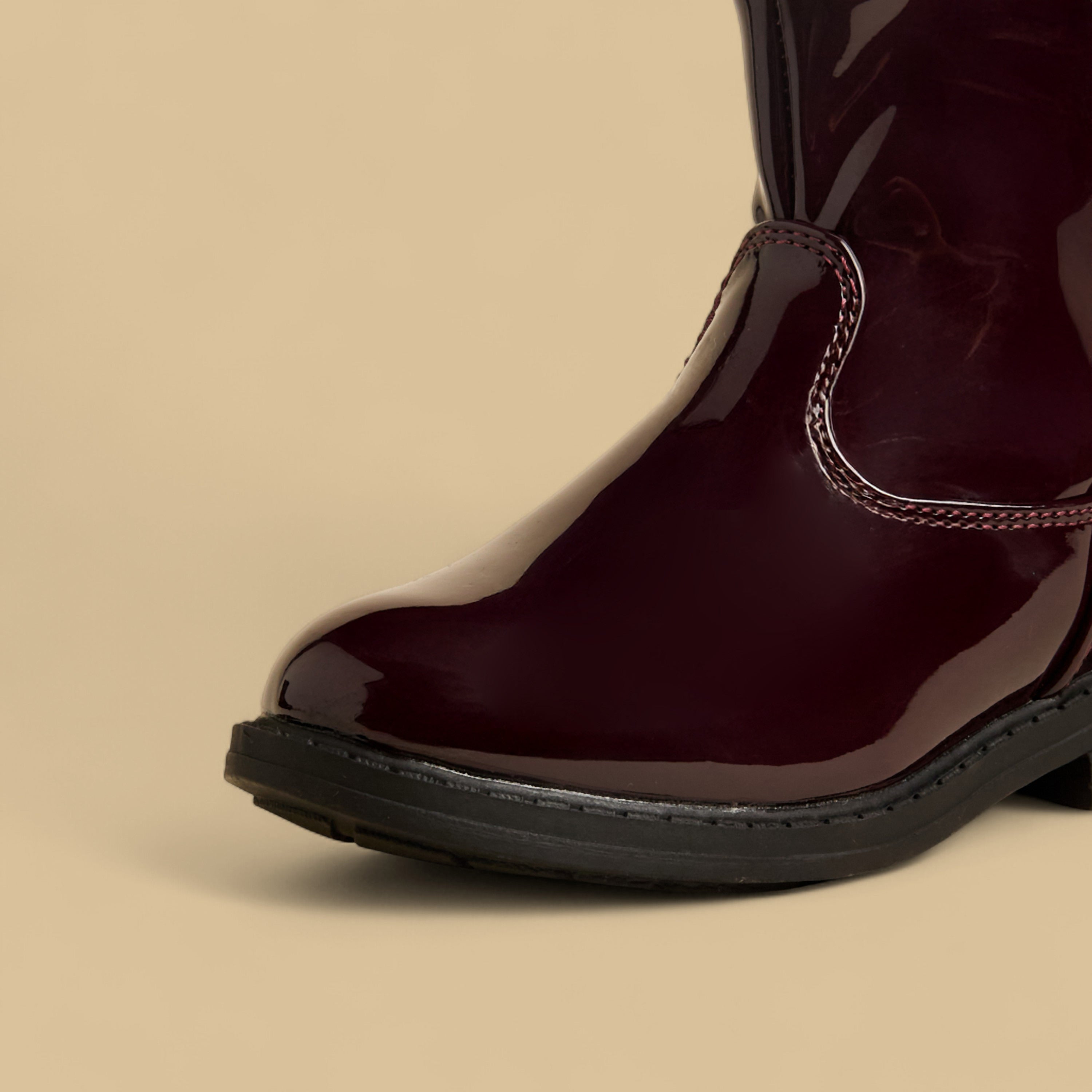 Heart Print Ankle Boots with Zip Closure