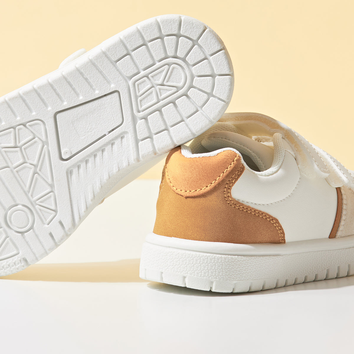 Textured Sneakers with Hook and Loop Closure