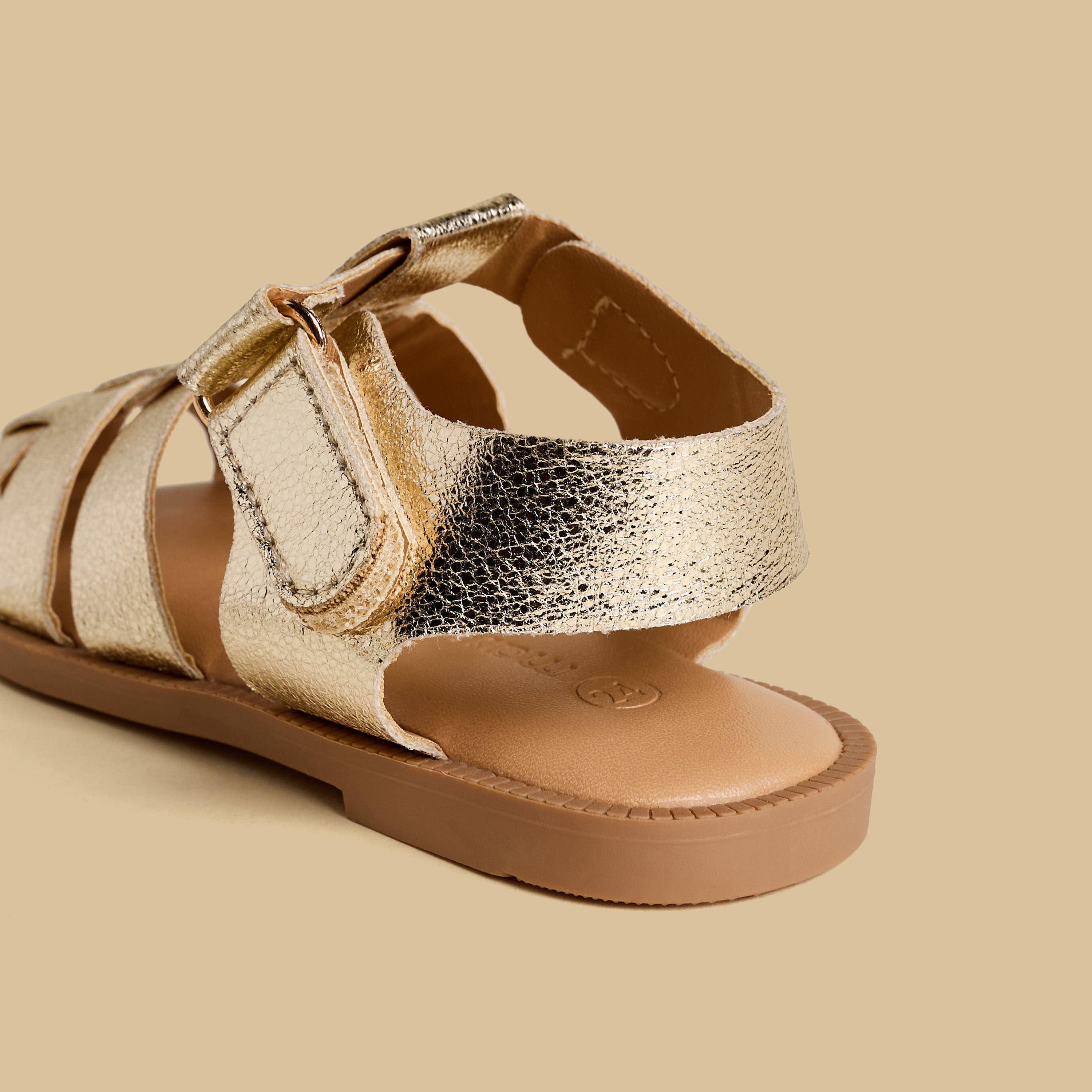 Plain Fisherman Sandals with Hook and Loop Closure