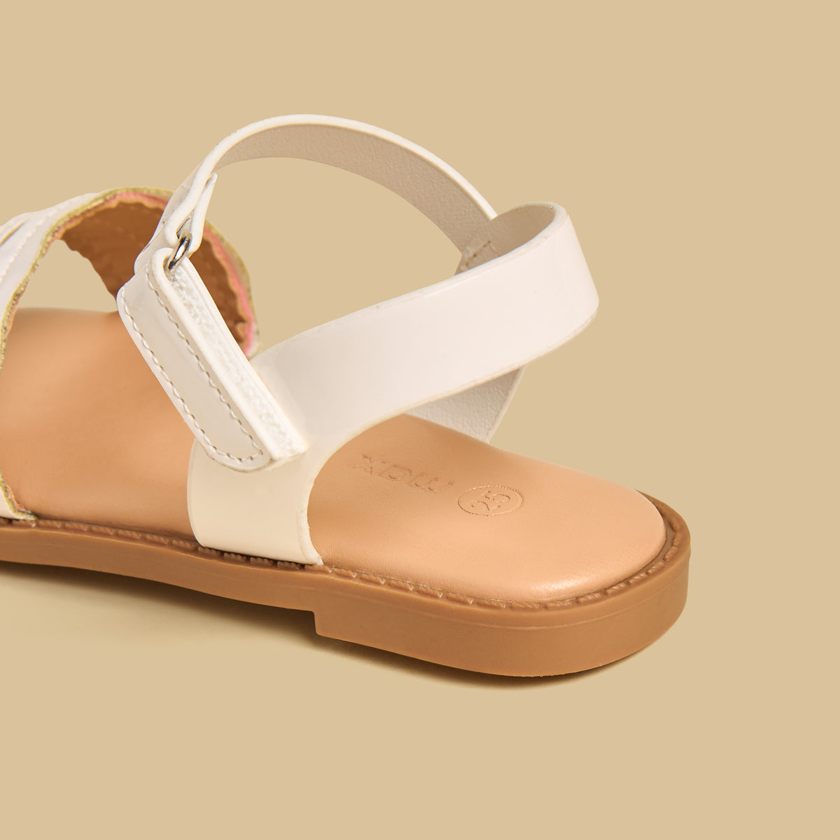 Textured Sandals with Hook and Loop Closure