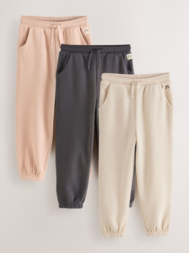 Charcoal/Cream/Tan 3 Pack Joggers Set (3mths-7yrs)