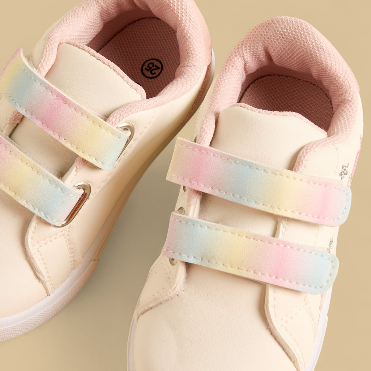 Unicorn Print Sneakers with Hook and Loop Closure