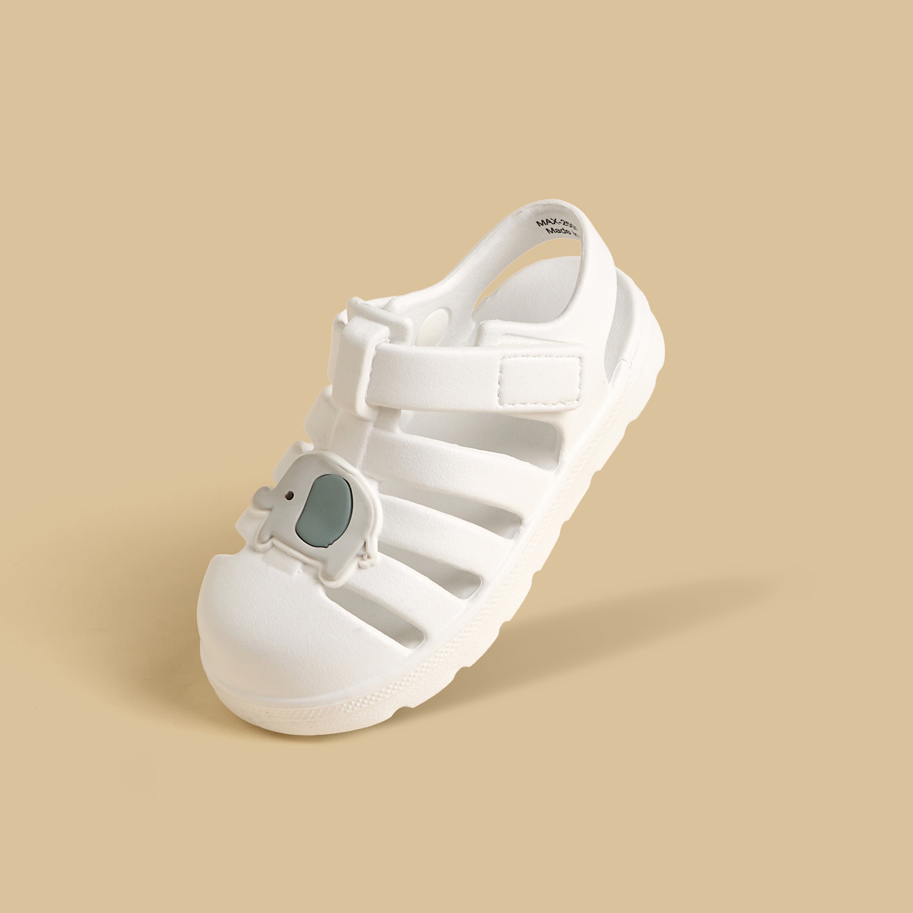 Embossed Hook and Loop Sandals