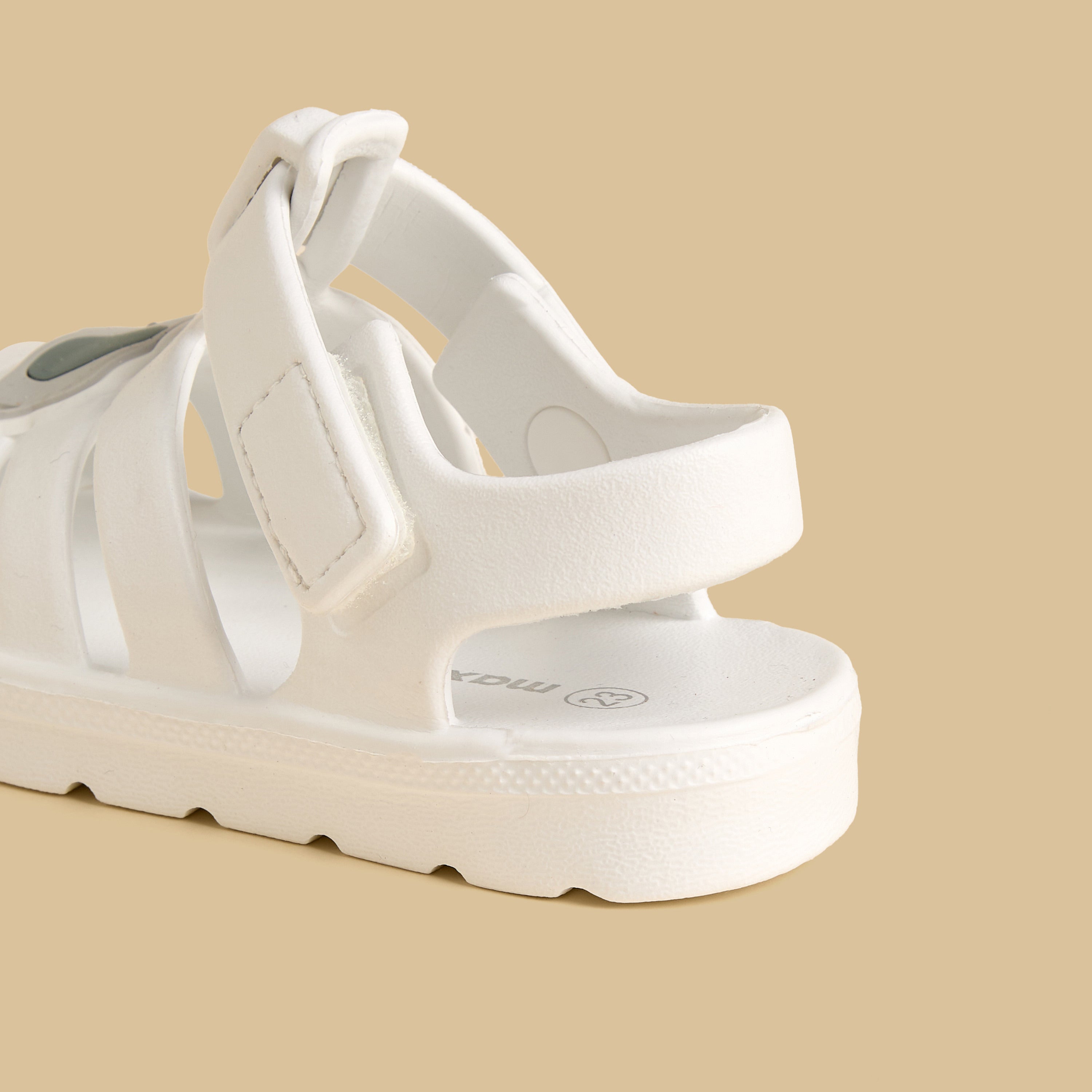 Embossed Hook and Loop Sandals