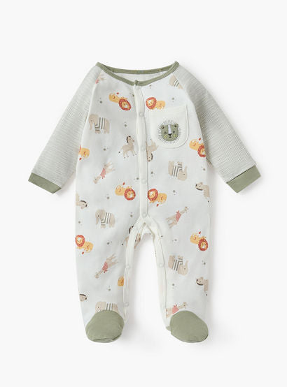 Juniors Animal Print Sleepsuit with Long Sleeves-baby-boys-clothing-nightwear-sleepsuits-image-1