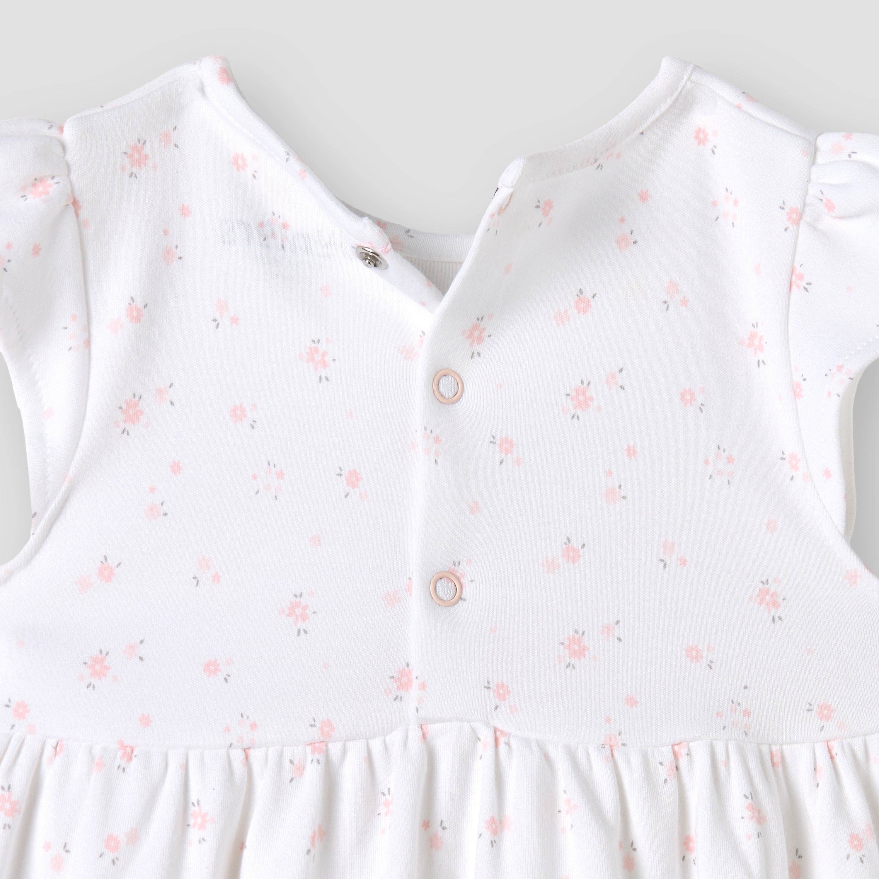 Juniors All-Over Floral Print A-line Dress with Bow Detail
