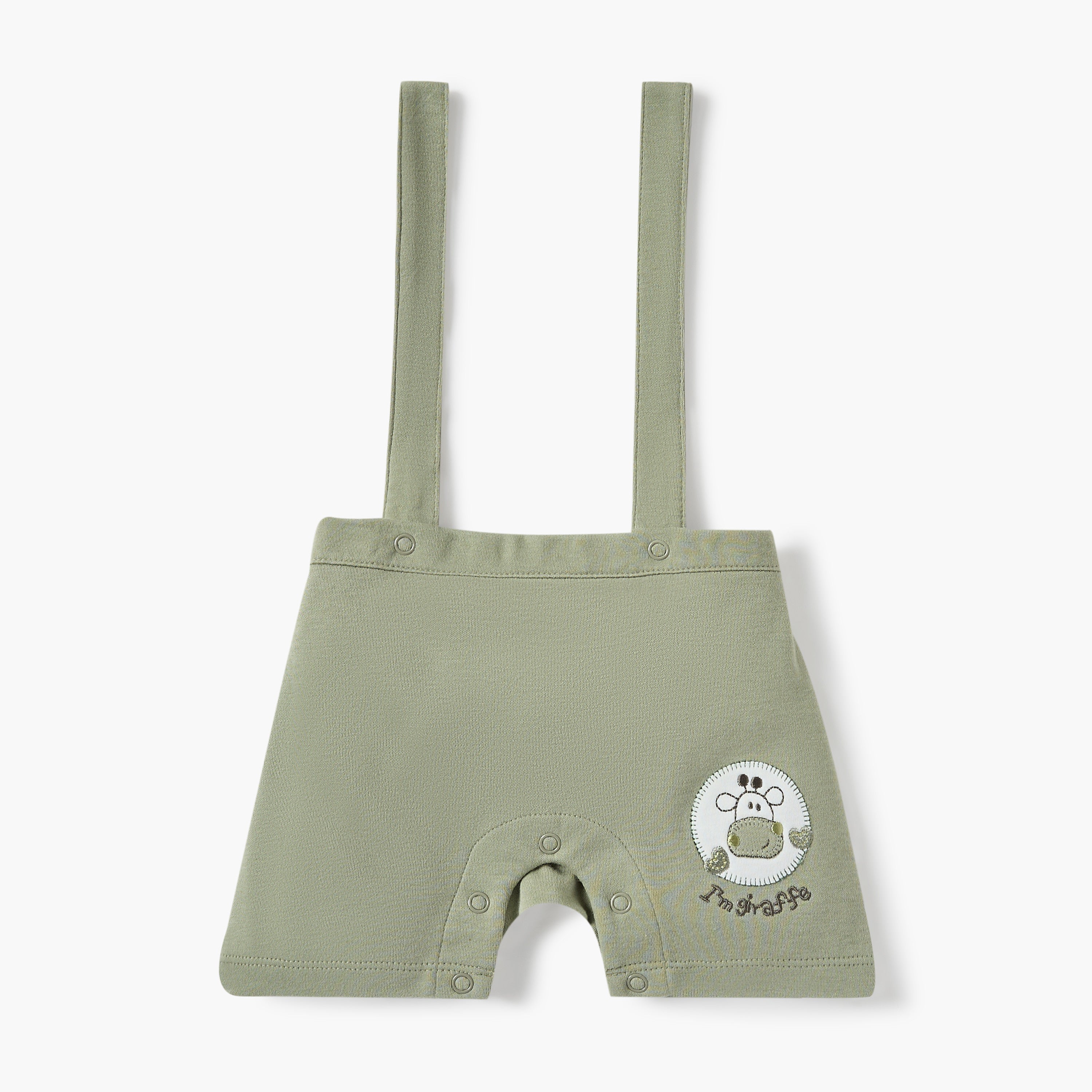 Juniors Animal Print T-shirt and Dungaree Set