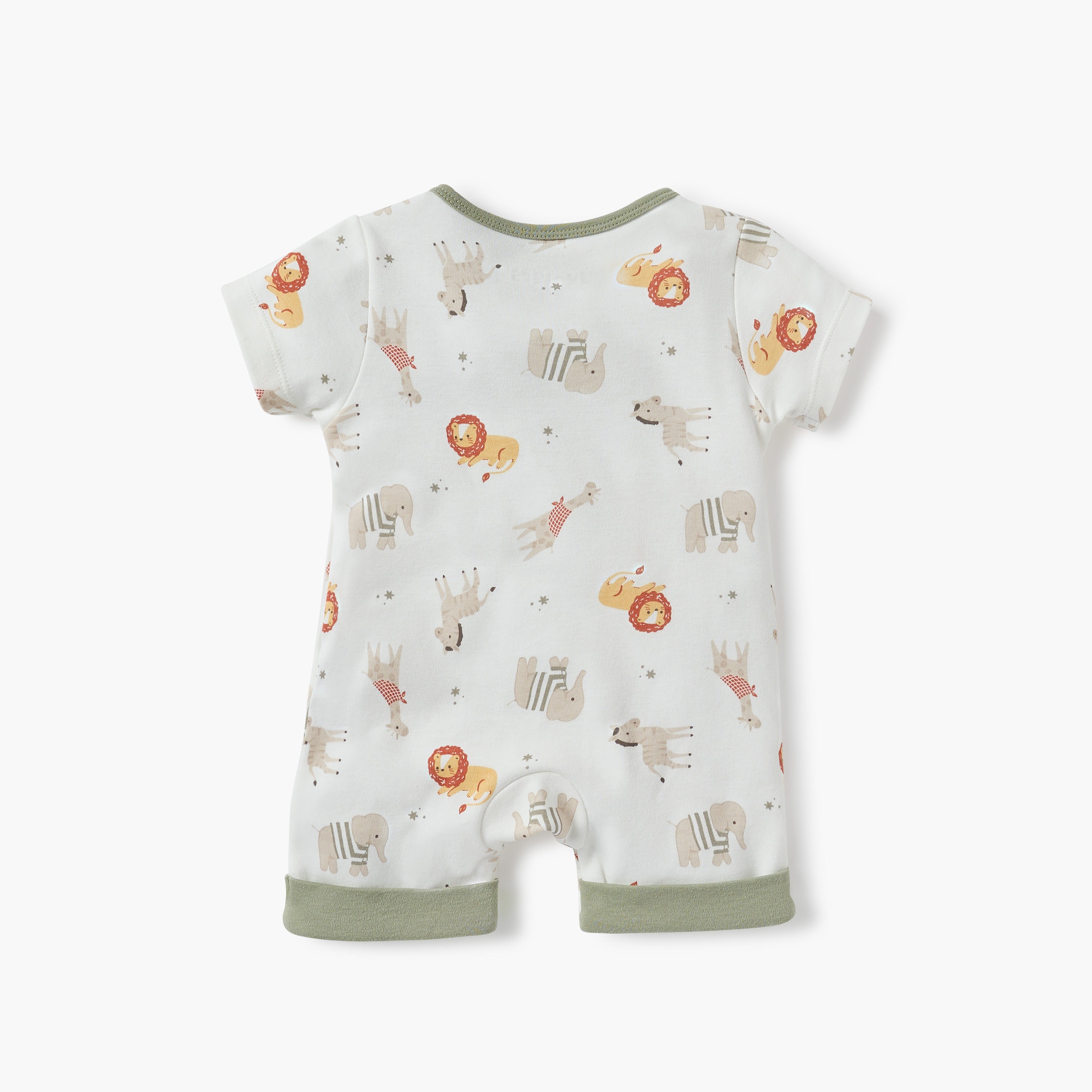 Juniors Animal Print Romper with Short Sleeves