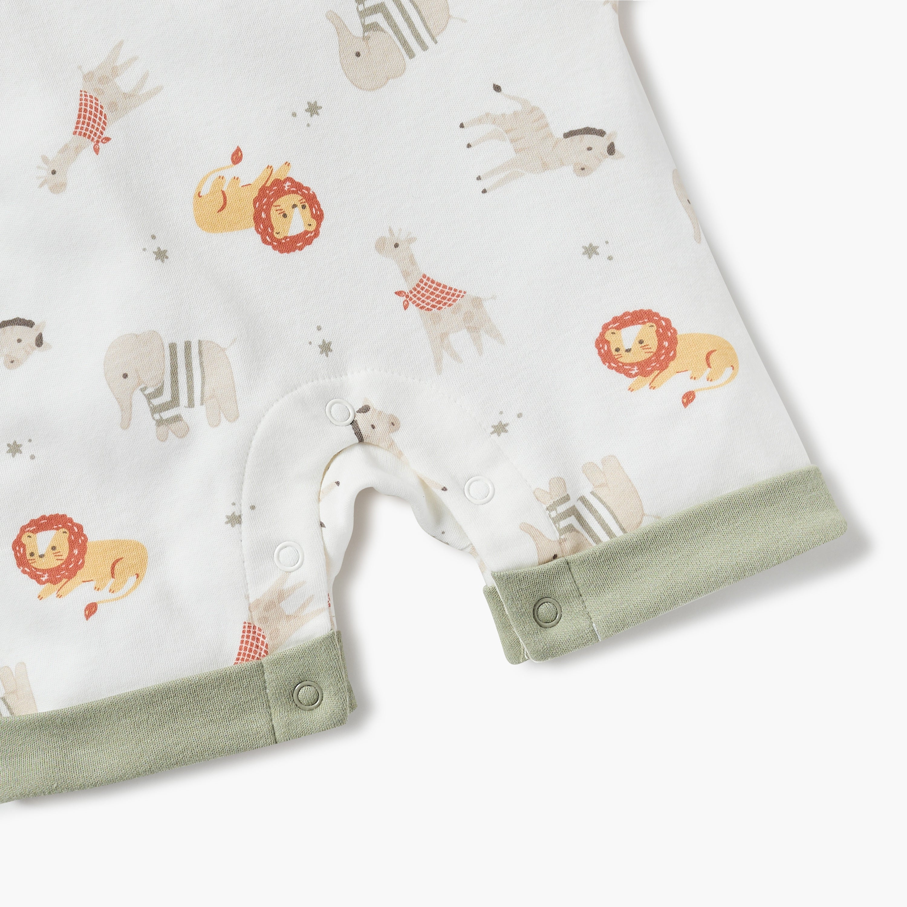 Juniors Animal Print Romper with Short Sleeves