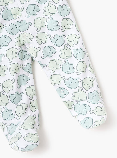 Juniors Elephant Print Closed Foot Sleepsuit with Long Sleeves and Snap Button Closure-baby-boys-clothing-nightwear-sleepsuits-image-4