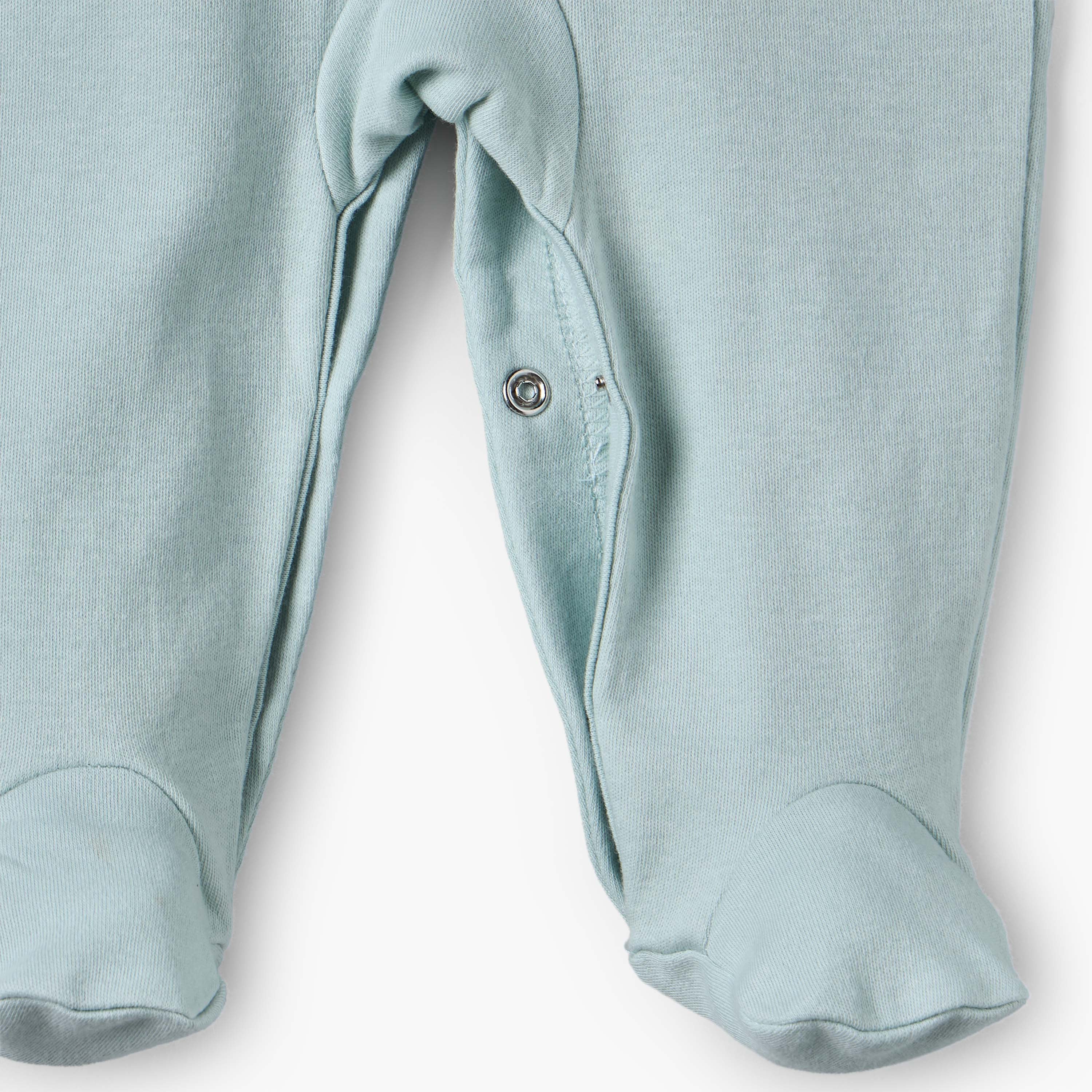 Juniors Cotton Collared Long Sleeves Sleepsuit with Snap Button Closure