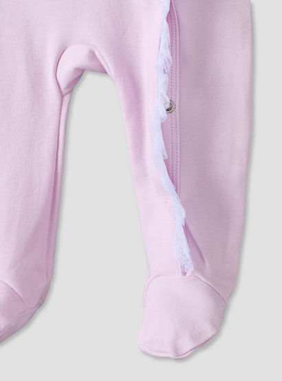 Juniors Cotton Round Neck Long Sleeves Sleepsuit with Bunny Applique-baby-girls-clothing-nightwear-sleepsuits-image-4