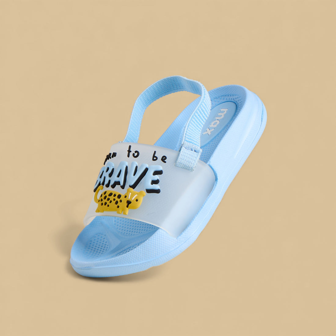 Cheetah Slogan Embossed Slides with Elastic Strap