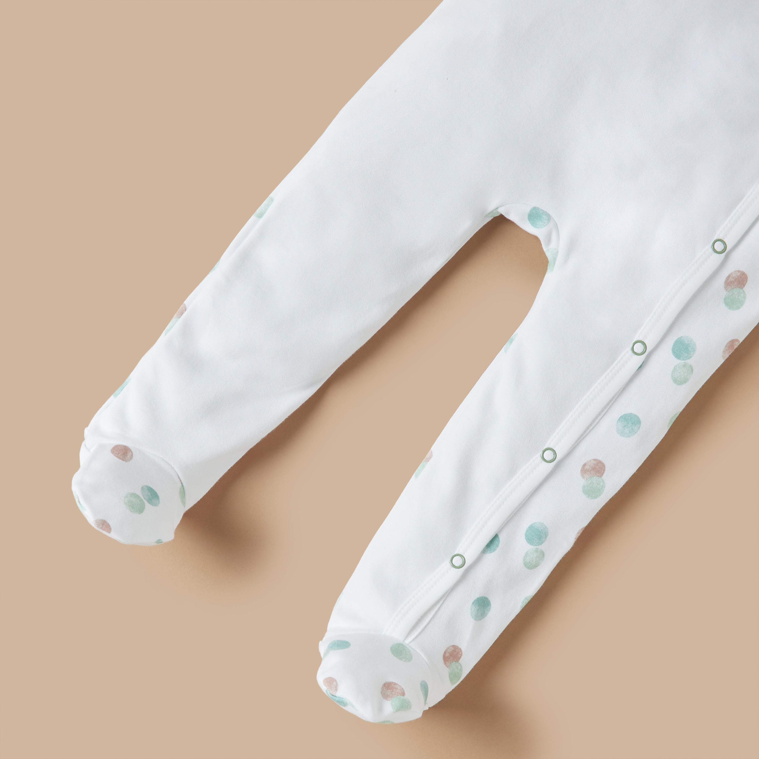 Juniors Flower Applique Closed Feet Sleepsuit with Button Closure