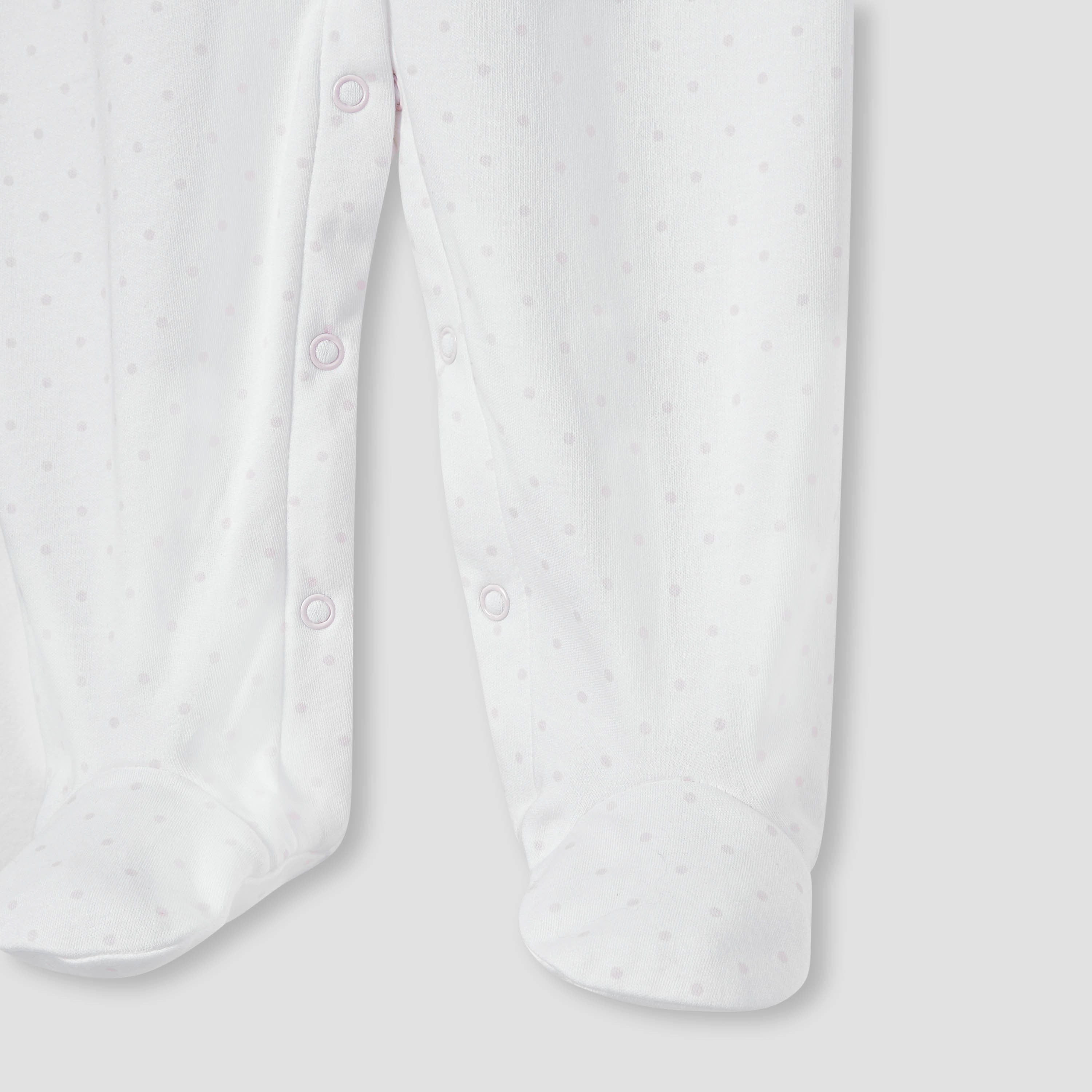 Juniors Bunny Embroidered Sleepsuit with Button Closure