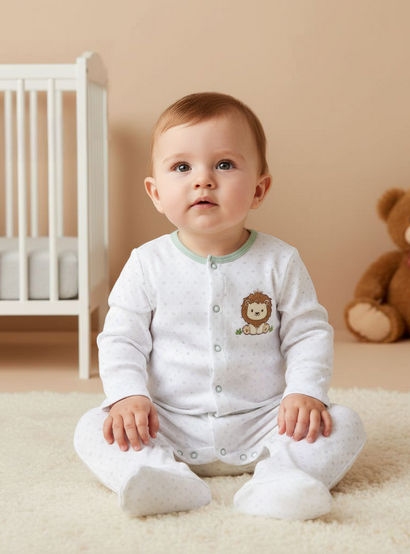 Juniors Round Neck Sleepsuit with Closed Feet - Cotton - Long Sleeves-baby-boys-clothing-nightwear-sleepsuits-image-5