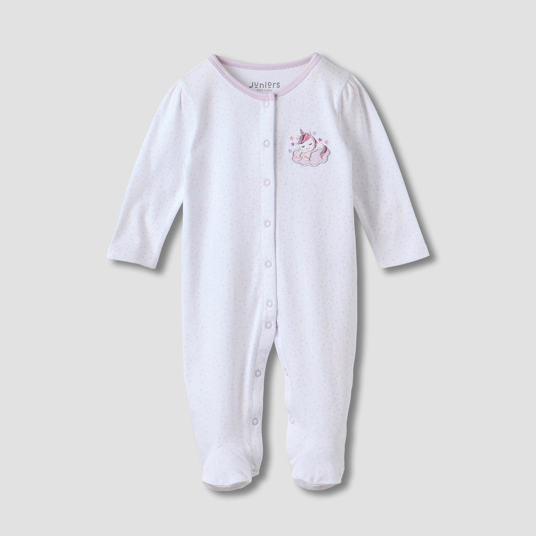 Juniors Unicorn Embroidered Sleepsuit