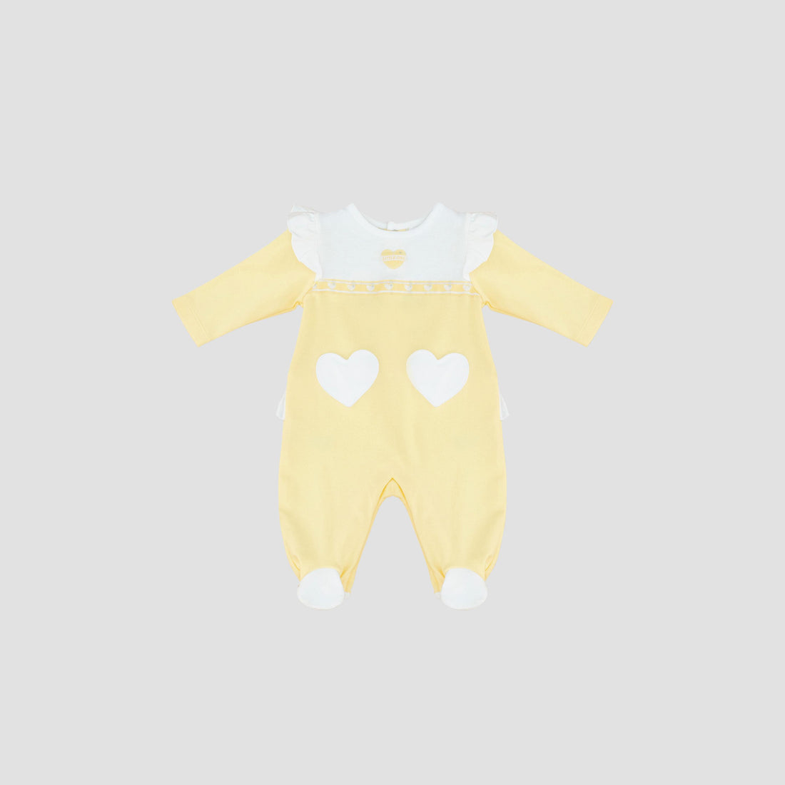 Moon Lemon Hearts Cotton Sleepsuit - Yellow / 3-6 mths