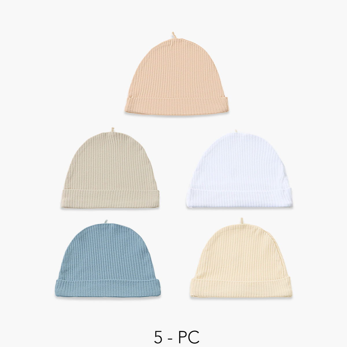 Pack of 5 Juniors Cap with Rolled Hem